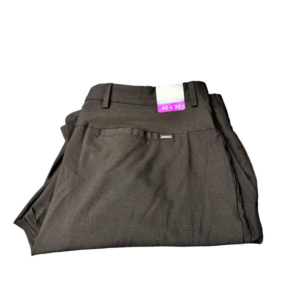Greg Norman Golf Pants Mens 40x30 Flat Front Black Performance NEW